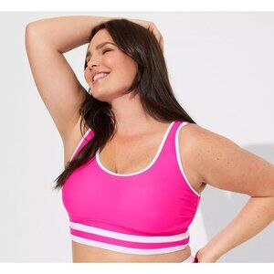 Torrid Bikini Top Women's Plus 3 Wireless Color Banding Scoop Bikini Top